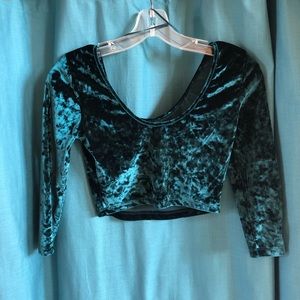 Crushed velvet crop top